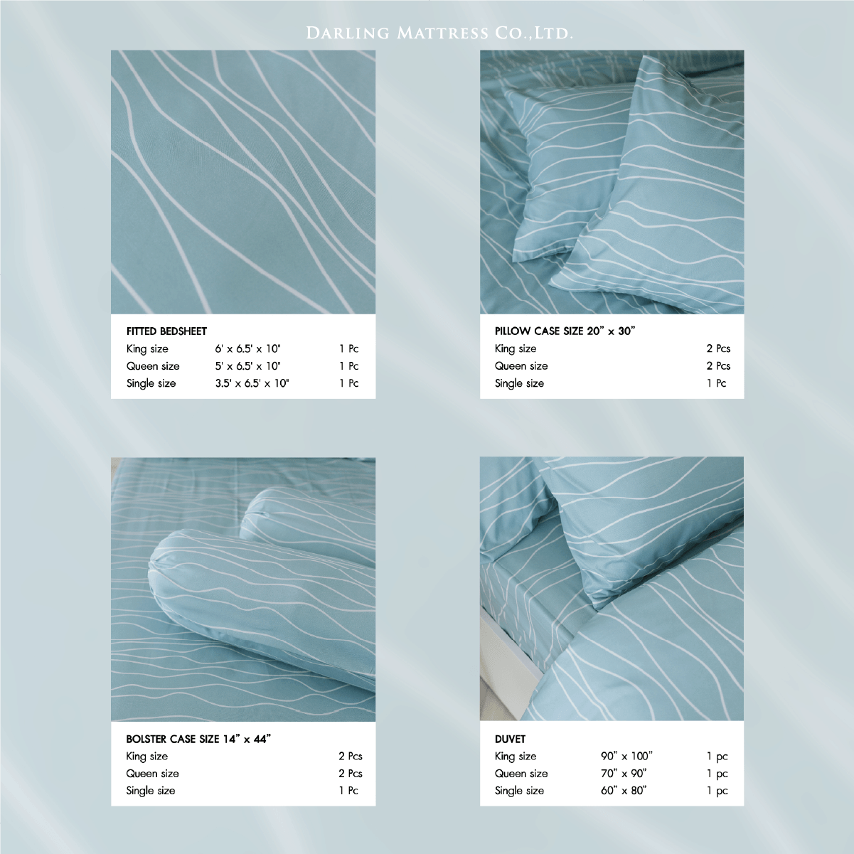 ชุดผ้าปูผ้านวม 6 ฟุต DARLING MATTRESS รุ่นแอบสแตรกต์ ลายไอวอรี่_2